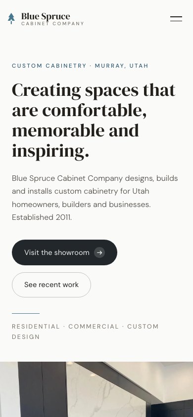 The new homepage on a phone